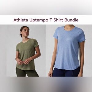 Athleta Uptempo Short-Sleeve T-Shirt  bundle size S - green + blue